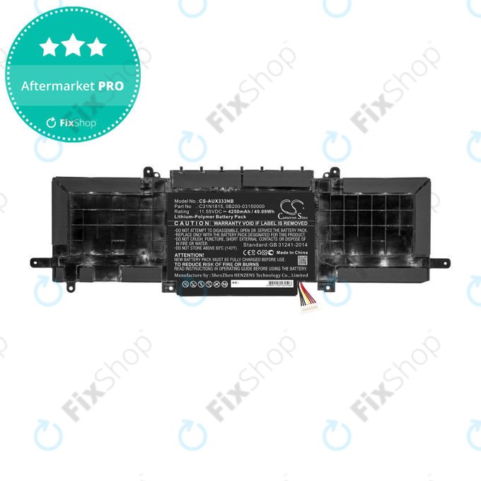 Batterie für Asus Zenbook UX333FN, Zenbook UX333FA, 4250mAh, Li-Pol, 11.55V, C31N1815, HQ