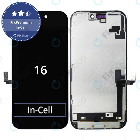 Apple iPhone 16 - LCD Display + Touchscreen Front Glas + Rahmen In-Cell FixPremium