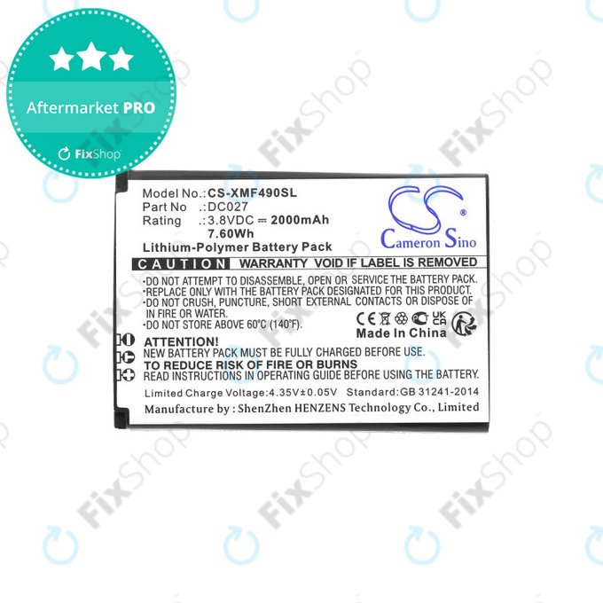 Batterie für Xiaomi F490 4g, 2000mAh, Li-Pol, 3.8V, DC027, HQ