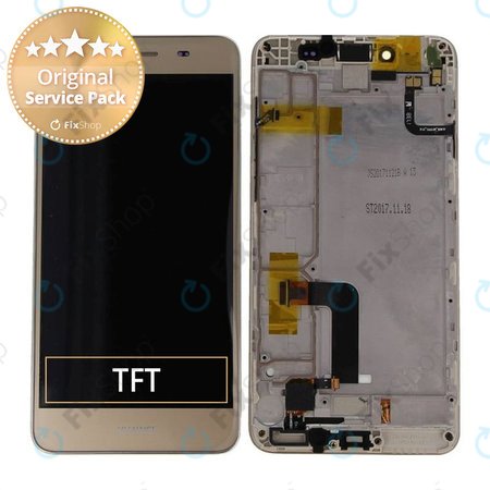 Huawei Y5II 4G CUN-L21 - LCD Display + Touchscreen Front Glas + Rahmen (Sand Gold) - 97070NWB Genuine Service Pack