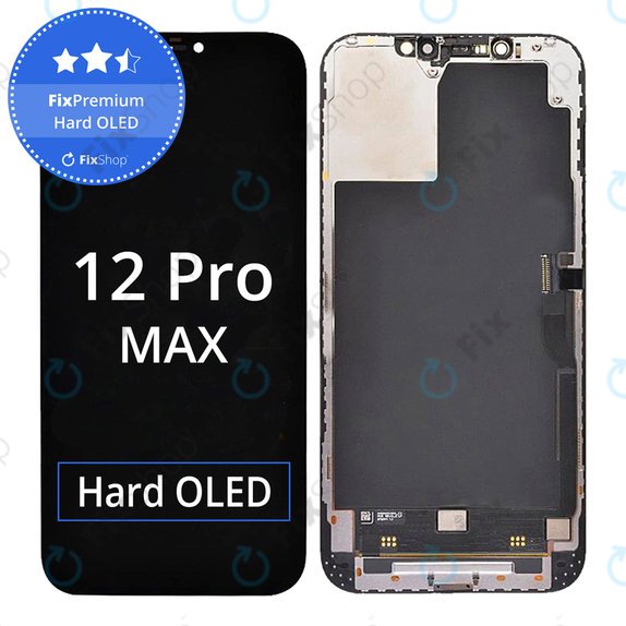 Display Hard OLED für iPhone 12 Pro Max, Touchscreen-Glas mit Rahmen, FixPremium