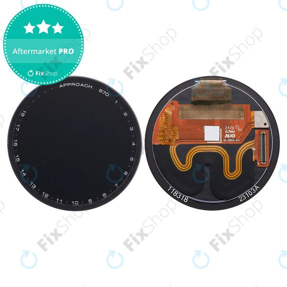 OLED Display + Touchscreen ohne Rahmen (Black) für Garmin Approach S70 42mm