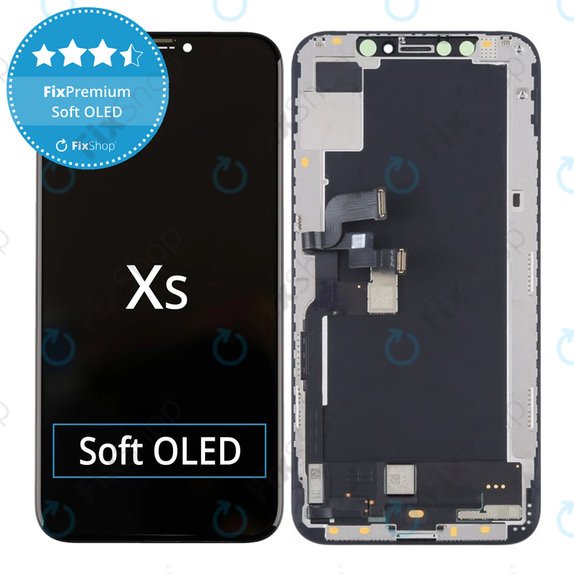 Display Soft OLED für iPhone XS, Touchscreen-Glas mit Rahmen, FixPremium