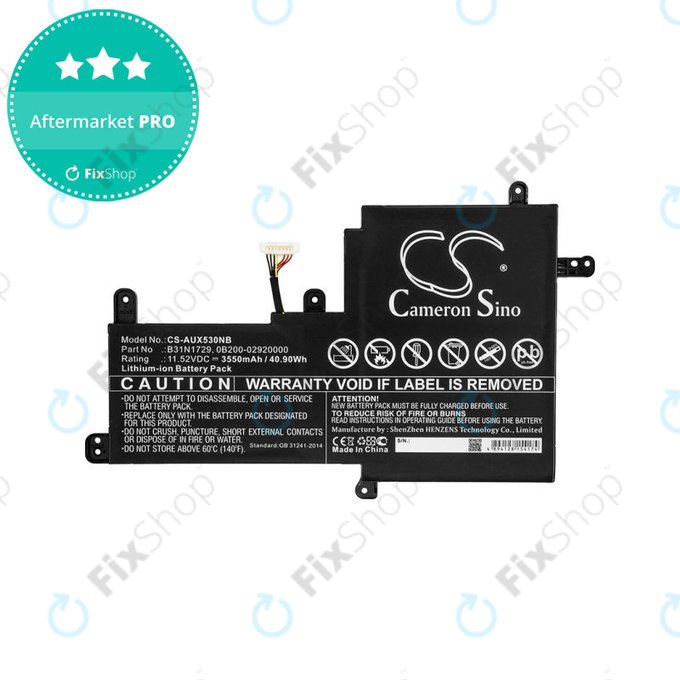 Batterie für Asus VivoBook S15, X530, 3550mAh, Li-Ion, 11.52V, B31N1729, HQ