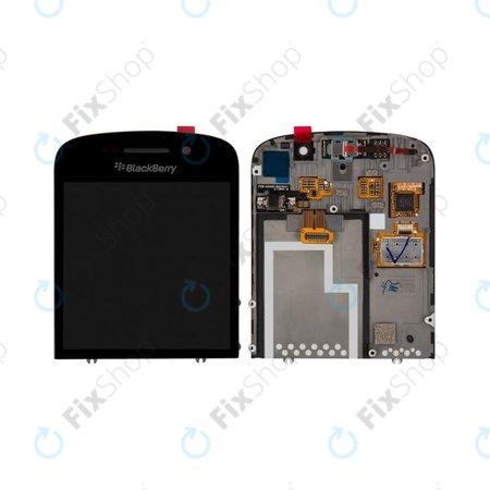Blackberry Q10 - LCD Display + Touchscreen Front Glas + Rahmen (Black) TFT