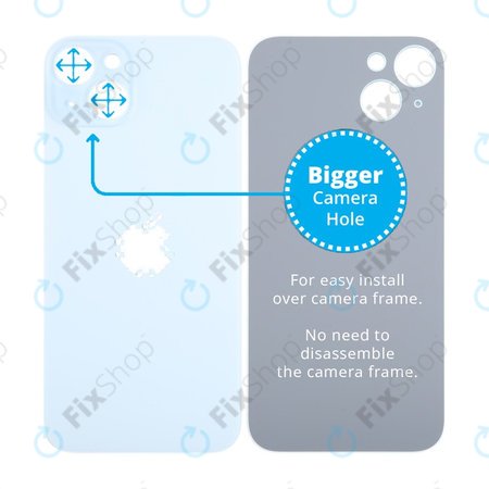 Apple iPhone 15 Plus - Backcover Glas Vergrössertes Ringloch für die Kamera (Blue)