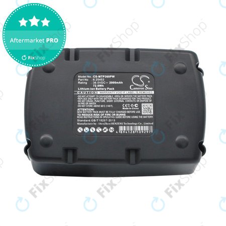 Akku batterie für Metabo Ahs36v, Bha 36 Ltx Compact, 2000mAh, Li-Ion, 36V, 6.25453, HQ