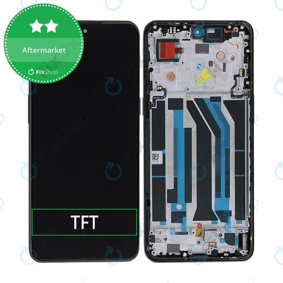 OnePlus 10T - LCD Display + Touchscreen Front Glas + Rahmen (Moonstone Black) TFT