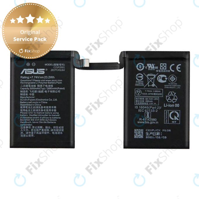 Asus ROG Phone 5 ZS673KS - Akku Batterie C21P2001 6000mAh - 0B200-03920400 Genuine Service Pack