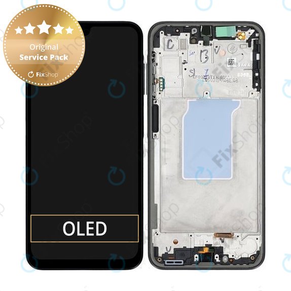 Samsung Galaxy A26 A266E - LCD Display + Touchscreen Front Glas + Rahmen (Black) - GH82-37049A Genuine Service Pack