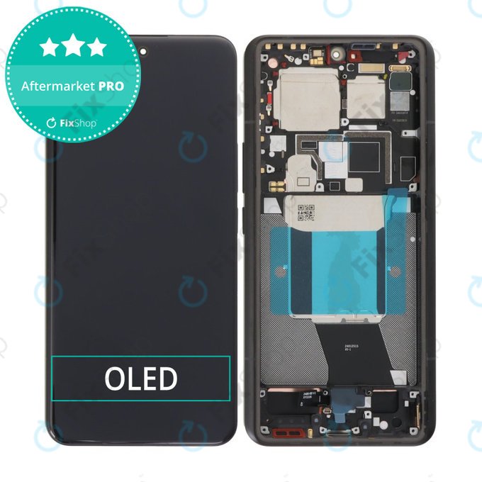 Xiaomi 14 Ultra - LCD Display + Touchscreen Front Glas + Rahmen (Black) OLED