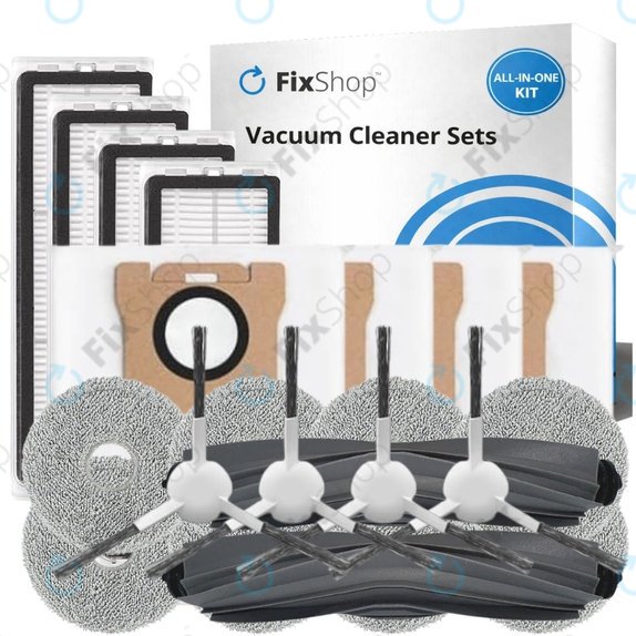 Ersatzteilset für Xiaomi Dreame L10s Ultra, Xiaomi Dreame L10s Pro (2x Hauptbürste, 4x Filter, 4x Seitenbürste, 8x Wischtuch, 4x Staubbeutel)