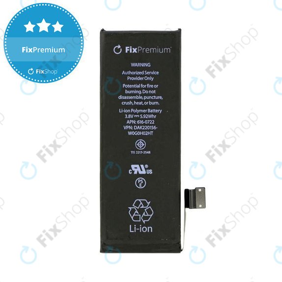 Akku Batterie für iPhone 5S, 1560mAh, FixPremium