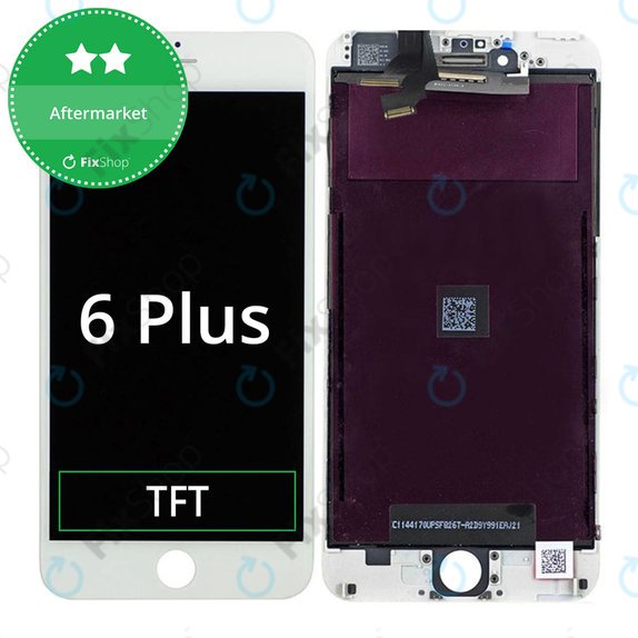 Display für iPhone 6 Plus, White, Touchscreen-Glas mit Rahmen