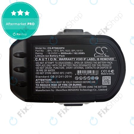 Akku batterie für Ryobi BID1821, CCC, CTR-180l, P200, P600, P730, 9000mAh, Li-Ion, 18V, BPL-1815, HQ