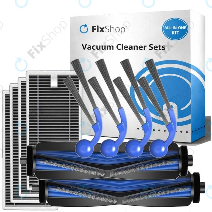 Ersatzteilset für Ecovacs T80 Omni, T80 (2x Hauptbürste, 4x Filter, 4x Seitenbürste)