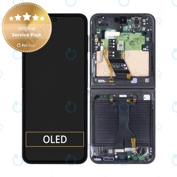 Samsung Galaxy Z Flip 6 F741B - LCD Display + Touchscreen Front Glas + Rahmen (Crafted Black) - GH82-35014E Genuine Service Pack