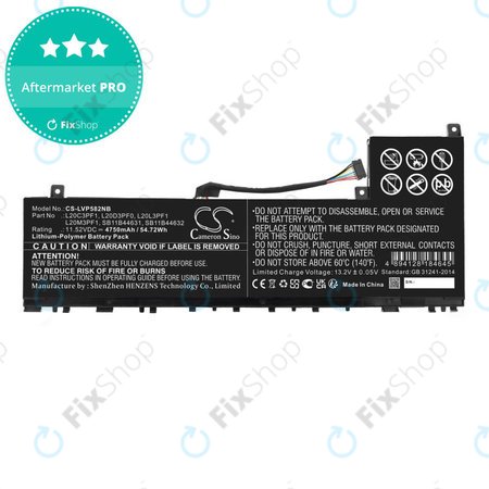 Akku batterie für Lenovo IdeaPad 5 Pro 14ITL6, 4750mAh, Li-Pol, 11.52V, L20C3PF1, HQ