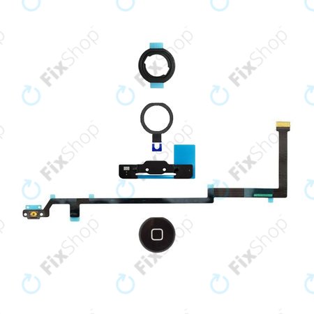 Apple iPad Air - Home Taste + Flex Kabel + Halterung + Plastik Ring + Dichtung (Black)
