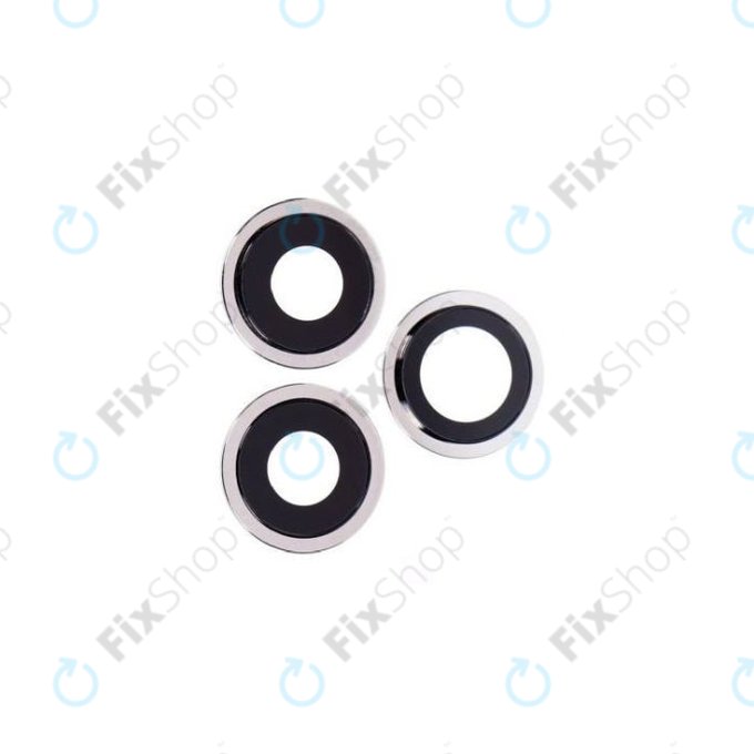 Apple iPhone 12 Pro - Rückfahrkameraglas mit Rahmen (Silver) - 3Stk.