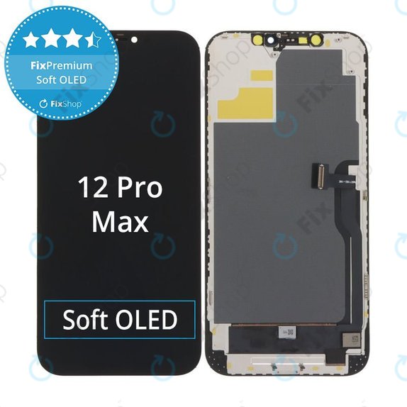 Display Soft OLED für iPhone 12 Pro Max, Touchscreen-Glas mit Rahmen, DIAGNOSTIC