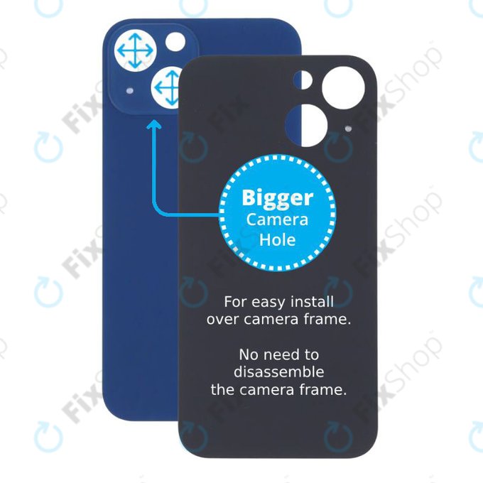 Apple iPhone 13 Mini - Backcover Glas Vergrössertes Ringloch für die Kamera (Blue)