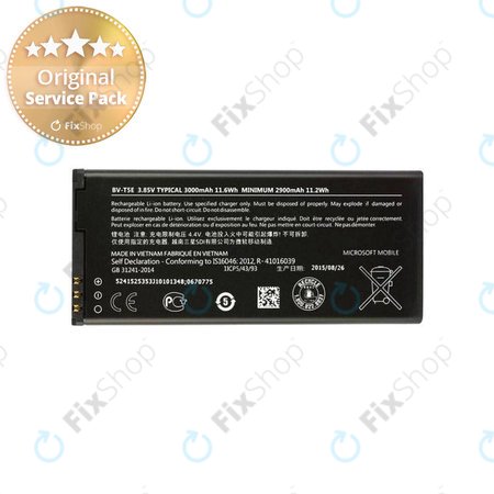 Microsoft Lumia 950,950 LTE,950 Dual - Akku Batterie BV-T5E, 2900mAh - 0670775 Genuine Service Pack