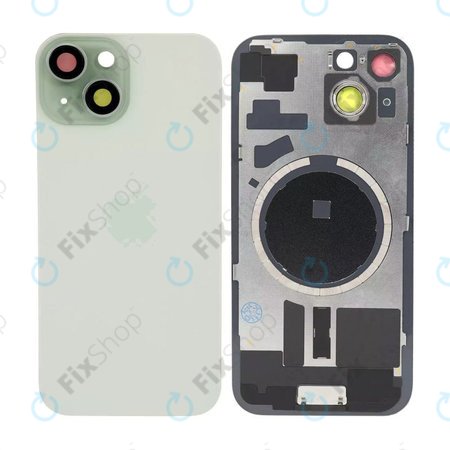 Apple iPhone 15 - Rückgehäuseglas + Kameraglas + Metallplatte + Magsafe-Magnet (Green)