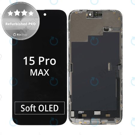 Apple iPhone 15 Pro Max - LCD Display + Touchscreen Front Glas + Rahmen Refurbished PRO