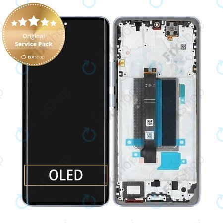 Xiaomi Redmi Note 13 Pro+ 23090RA98C - LCD Display + Touchscreen Front Glas + Rahmen (Aurora Purple) - 560003N16U00 Genuine Service Pack