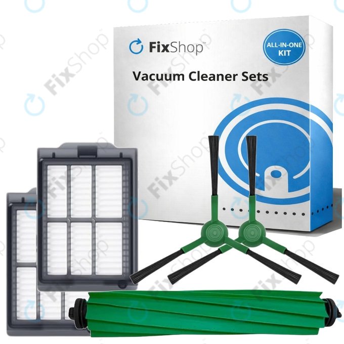 Ersatzteilset für iRobot Roomba Plus 405 Combo, 505 Combo (1x Hauptbürste, 2x Filter, 2x Seitenbürste)