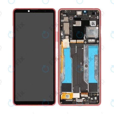Sony Xperia 10 III - LCD Display + Touchscreen Front Glas + Rahmen (Pink) - A5034095A Genuine Service Pack