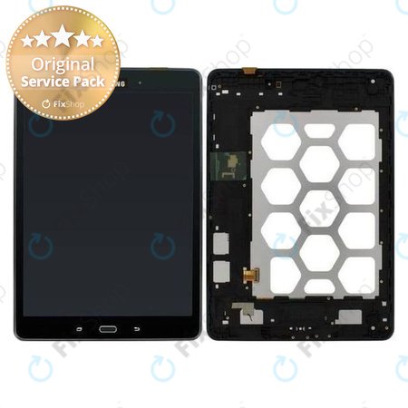 Samsung Galaxy Tab A 9.7 T550 - LCD Display + Touchscreen Front Glas + Rahmen (Black) - GH97-17400D Genuine Service Pack