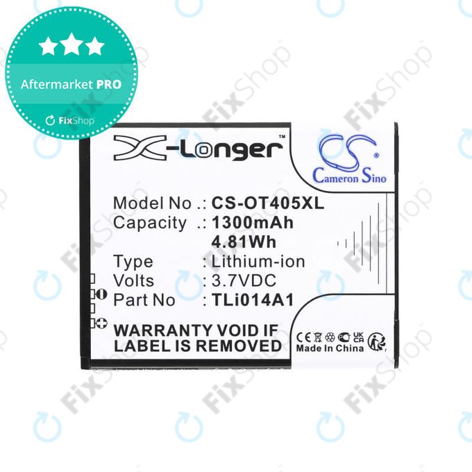 Akku batterie für Alcatel OneTouch Evolve, 1300mAh, Li-Ion, 3.7V, TLi014A1, HQ