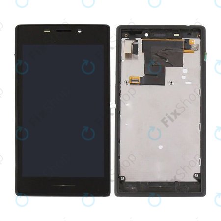 Sony Xperia M2 D2303 S50h - LCD Display + Touchscreen front Glas + Rahmen (Schwarz) - 78P7120001N