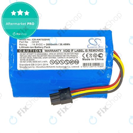 Akku batterie für Fomt R620c, Haier T322, J300s, Liectroux DH860, TCL S15, Tomefon, 2600mAh, Li-Ion, 14.8V, GH28, HQ
