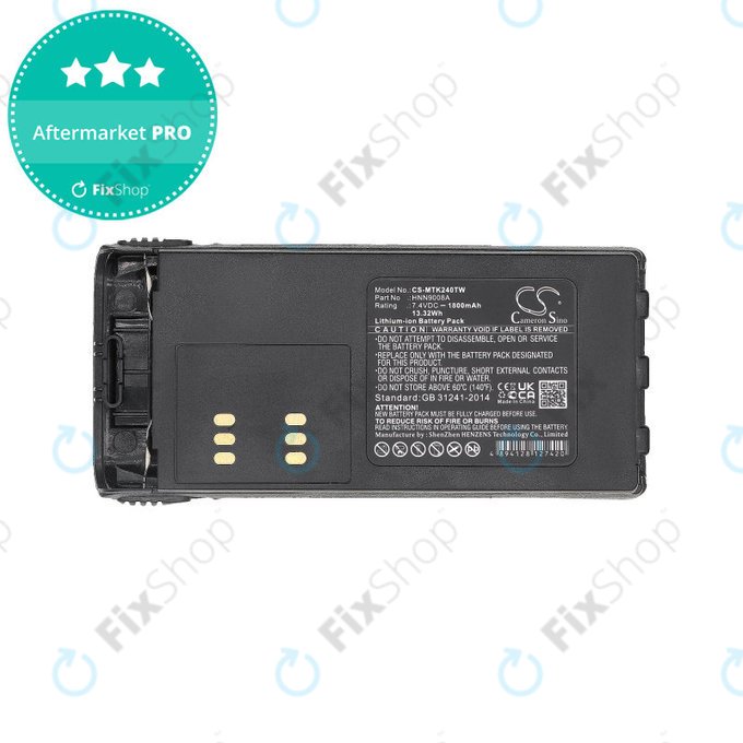 Batterie für Motorola MTX, GP, HT, 1800mAh, Li-Ion, 7.4V, HNN9008A, HQ