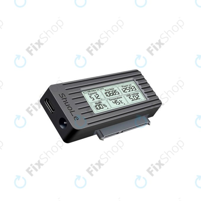 USB-C / USB 3.0 auf SATA Adapter für HDD/SSD mit Display, 12V/3A EU