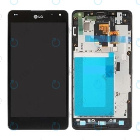 LG Optimus G E975 - LCD Display + Touchscreen front Glas + Rahmen (Schwarz) - ACQ86366901 Original