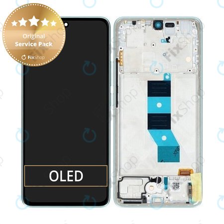 Xiaomi Redmi Note 14 5G 24094RAD4G - LCD Display + Touchscreen Front Glas + Rahmen (Coral Green) - 56001800O1700 Genuine Service Pack