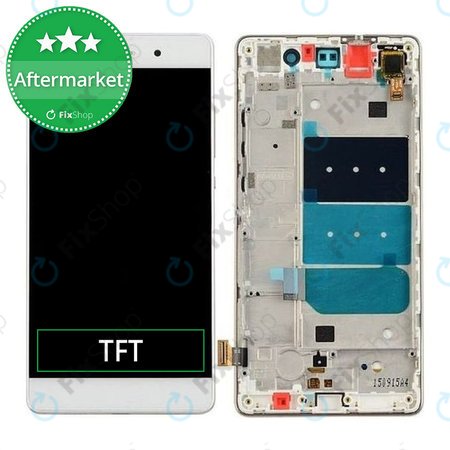 Huawei P8 lite - LCD Display + Touchscreen Front Glas + Rahmen (White) TFT