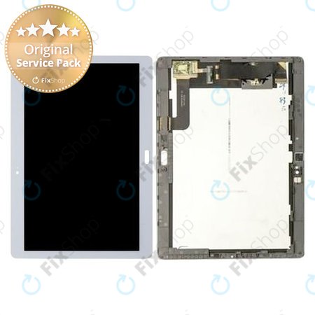 Huawei Mediapad M2 10.0 - LCD Display + Touchscreen Front Glas + Rahmen (Moonlight Silver) - 02350QRW, 02350RCD, 02350RCF, 02350QRX Genuine Service Pack