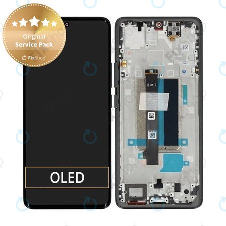 Xiaomi Redmi Note 13 Pro+ 23090RA98C - LCD Display + Touchscreen Front Glas + Rahmen (Midnight Black) - 560002N16U00 Genuine Service Pack
