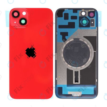 Apple iPhone 14 Plus - Rückgehäuseglas + Kameraglas + Metallplatte + Magsafe-Magnet (Red)