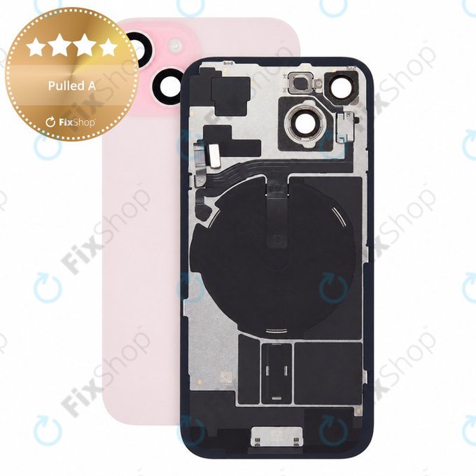 Glas der Rückabdeckung für iPhone 15, Pink, Pulled A