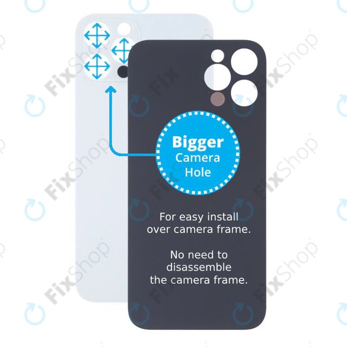 Apple iPhone 13 Pro Max - Backcover Glas Vergrössertes Ringloch für die Kamera (Silver)