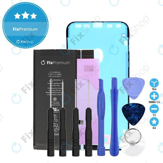 Akku Batterie für iPhone XR, 2942mAh, Klebemittel (Adhesive), Werkzeuge, FixPremium