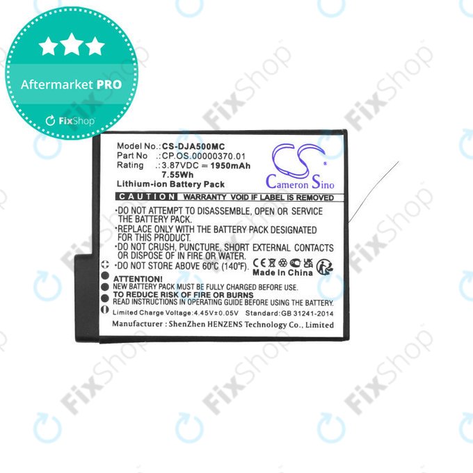 Batterie für DJI Osmo Action 5, 1950mAh, Li-Ion, 3.87V, CP.OS.00000370.01, HQ