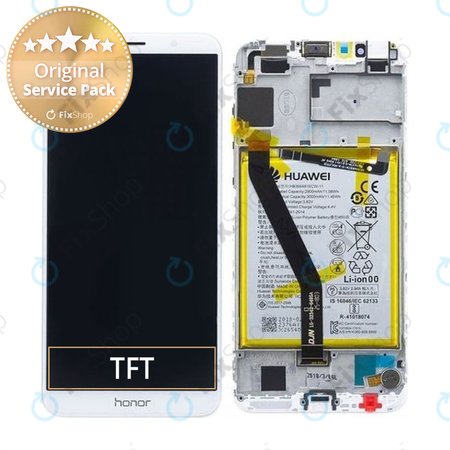 Huawei Honor 7A AUM-L29 - LCD Display + Touchscreen Front Glas + Rahmen + Akku Batterie (Gold) - 02351WER Genuine Service Pack