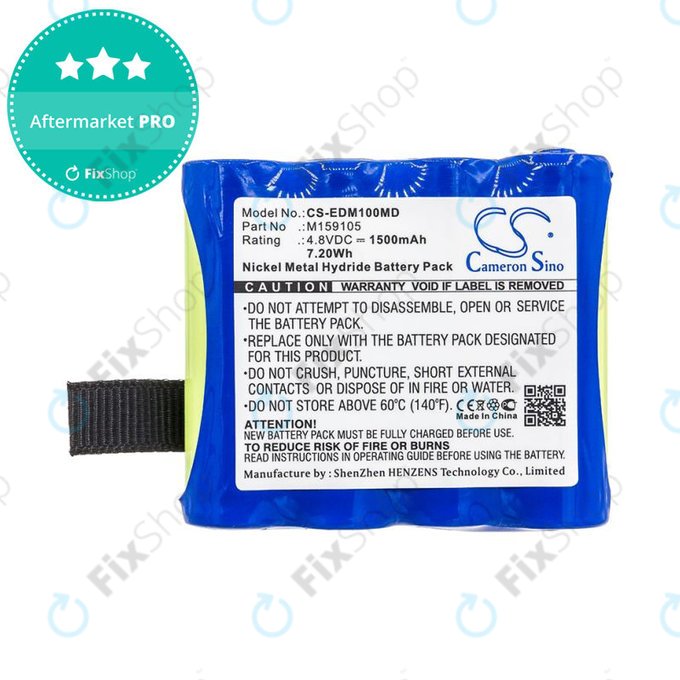 Akku batterie für Edan Cs-01, Edan H100, Edan H100b, Edan H100n, 1500mAh, Ni-MH, 4.8V, 4XNR49AA1500P, HQ